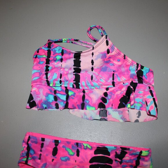 Multi Color 2 Pcs Justice Bikini Swimsuit Size 10 - Picture 2 of 15